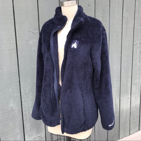 navy blue fleece cardigan